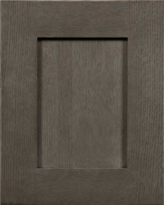 Glendale Raised Reverse Panel Door Style with Charcoal Stain on Quarter Sawn White Oak Wood