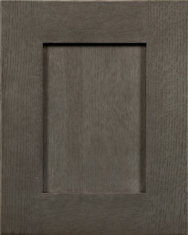 Glendale Raised Reverse Panel Door Style with Charcoal Stain on Quarter Sawn White Oak Wood