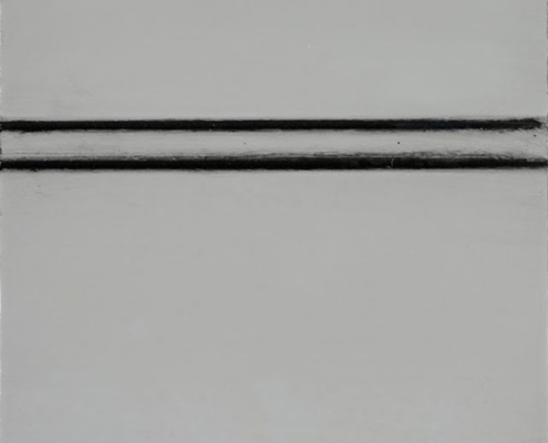 Gray Matters Enamel with Bold Black Shadow on Maple Wood