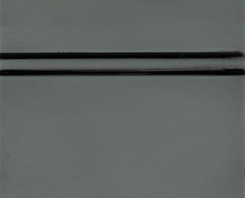 Homburg Gray Enamel with Bold Black Shadow on Maple Wood