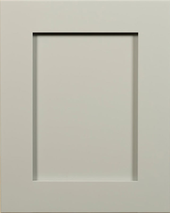 Portland Flat Panel Door Style with Gray Matters Enamel on Maple Wood