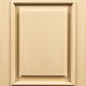 Aspen Raised Panel Door Style with Vanilla Cream Enamel and Lite Brown Brushed Shadow on Maple