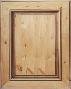 Brookfield Raised Panel Door with Natural Stain and Lite Coffee Shadow on Knotty Alder Wood