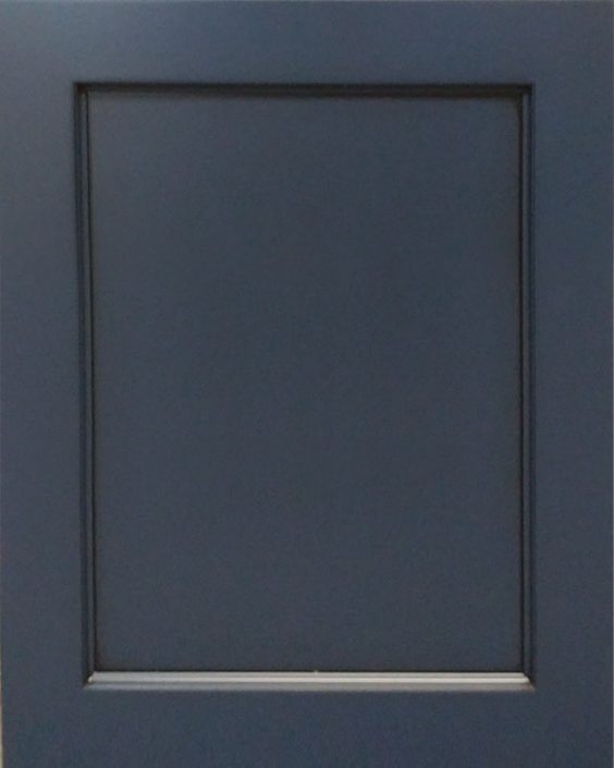 Charleston Reversed Raised Panel Door Style with Naval Enamel and Bold Black Shadow on Maple