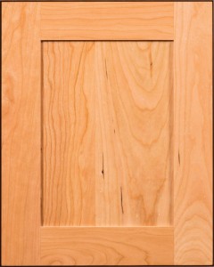 Gettysburg Flat Panel Door Style with Natural Stain on Cherry Wood