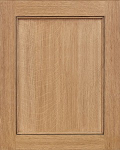 Monticello Flat Panel Door Style with Natural Stain on Quarter Sawn White Oak Wood