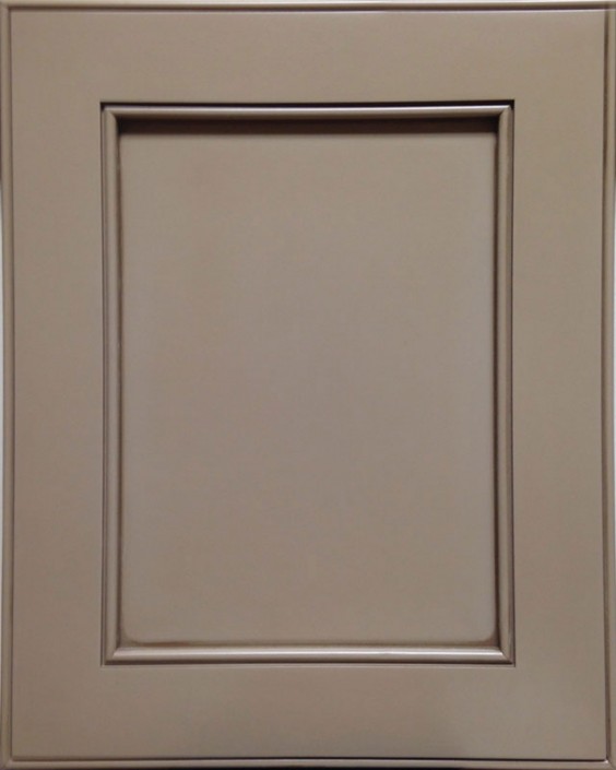 Napa Flat Panel Door Style with Sandstone Enamel and Lite Coffee Shadow on Maple Wood