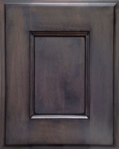 Oasis Flat Panel Door Style with Morning Mist Stain and Bold Black Shadow on Alder Wood