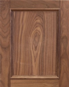 Rainer Flat Panel Door Style with Natural Stain on Walnut Wood