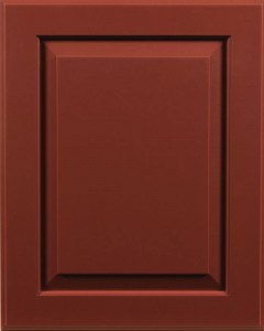 Ridgecrest Raised Panel Door Style with Barn Red Enamel on Maple Wood (Barn Red was discontinued in 2017)