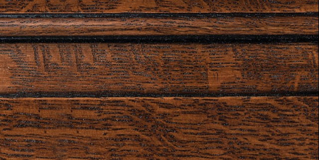 Leather Brown with Bold Black Shadow on Qtr Sawn Oak
