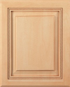 Saxony Raised Panel Door Style with Natural Stain and Bold Brown Shadow on Maple Wood