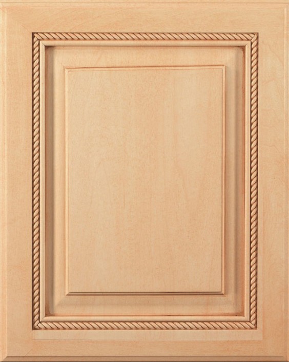 Saxony Raised Panel Door Style with Natural Stain and Bold Brown Shadow on Maple Wood