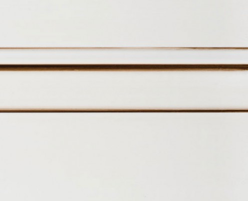 White Enamel With Bold Brown Shadow on Maple Wood