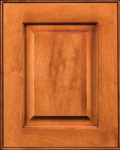 Yellowstone Raised Panel Door Style with Auburn Finish on Maple Wood