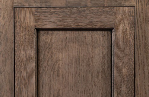 Square Inset Overlay shown on a Yellowstone Door with Morning Mist Enamel with Bold Black Shadow on Maple