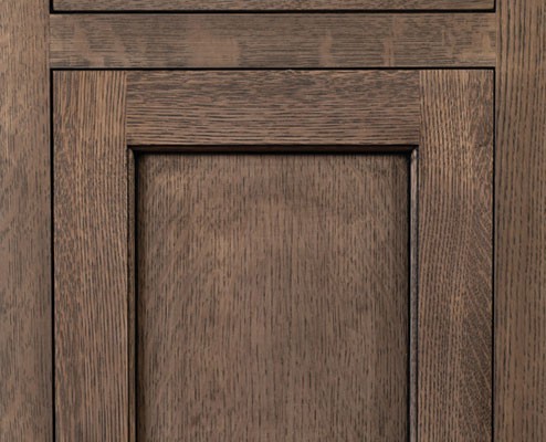 Square Inset Overlay shown on a Yellowstone Door with Morning Mist Enamel with Bold Black Shadow on Maple